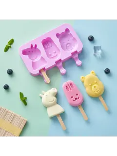 MOLDE PARA PALETA DE SILICON PEPPA 3 CAVIDADES -40/230°C