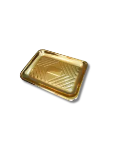 BANDEJA PET DORADA 13X19CM 1UND