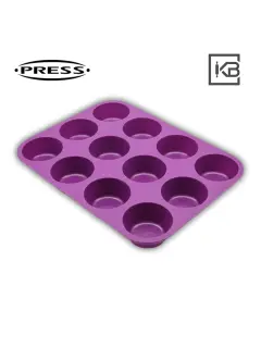 MOLDE DE SILICONA PARA CUPCAKE 12UND MORADO PRESS