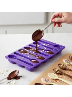 MOLDE DE SILICON CUCHARA MORADO WILTON