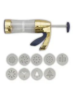 PRENSA PARA GALLETA DORADA 10 DISCOS WILTON