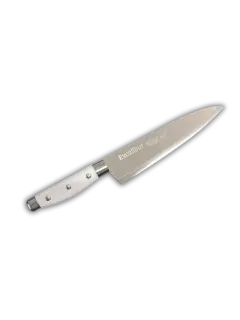 CUCHILLO PROFESIONAL 8" MANGO BLANCO EXCALIBUR