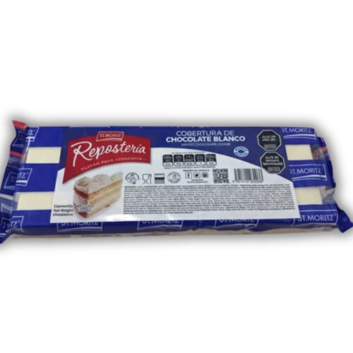TABLETA COBERTURA DE CHOCOLATE BLANCO ST. MORITZ 500GR