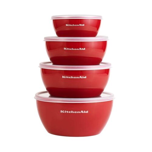 SET BOWL PLASTICO ROJO C/TAPA 4PZ KITCHEN AID