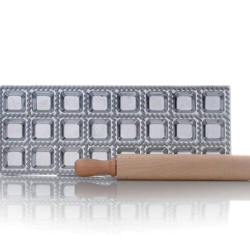 RAVIOLERA GDE CUADRADA C/RODILLO 24 CAVIDADES