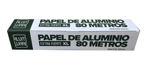 PAPEL ALUMINIO EXTRA FUERTE XL 45CMX80MTS ALUMWARE