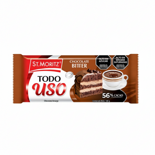 TABLETA CHOCOLATE BIITTER 56% TODO USO 100GR ST MORITZ