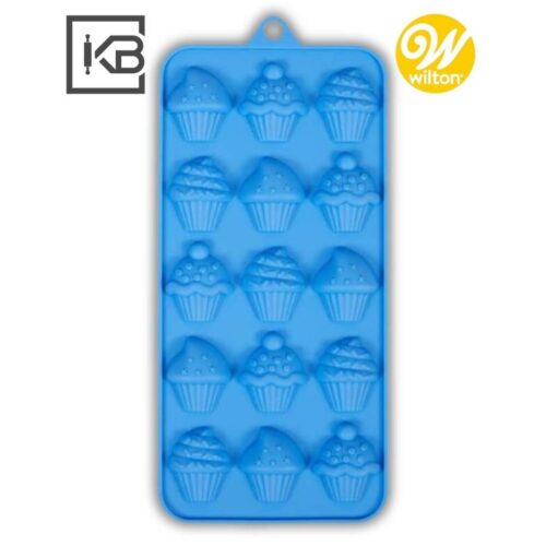 MOLDE DE SILICON CUPCAKE AZUL WILTON