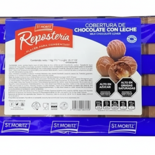 TABLETA COBERTURA DE LECHE 1KG ST MORITZ