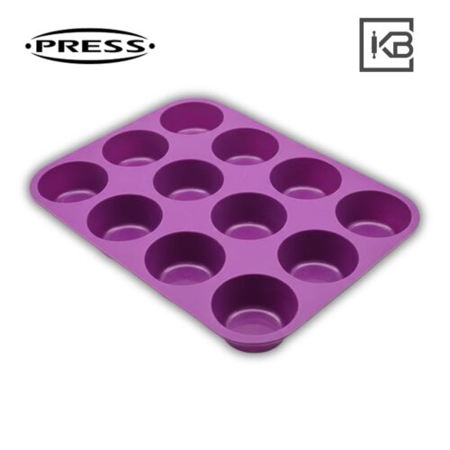MOLDE DE SILICONA PARA CUPCAKE 12UND MORADO PRESS