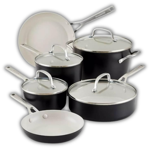 SET DE OLLAS Y SARTEN 10 PIEZAS KITCHEN AID 84837