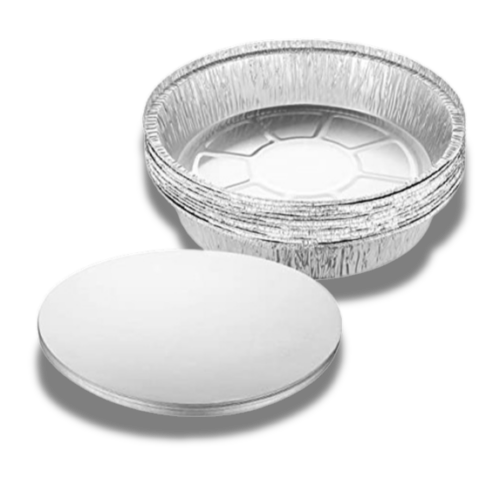 BANDEJA DE ALUMINIO REDONDO 20X5CM C/TAPA *UND*
